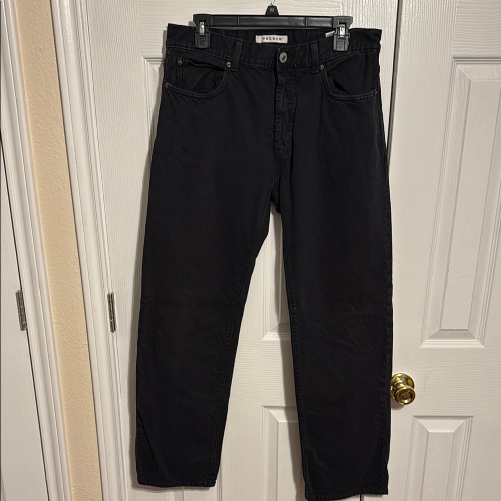 Pac-Sun Black Straight-Leg Denim Jeans
